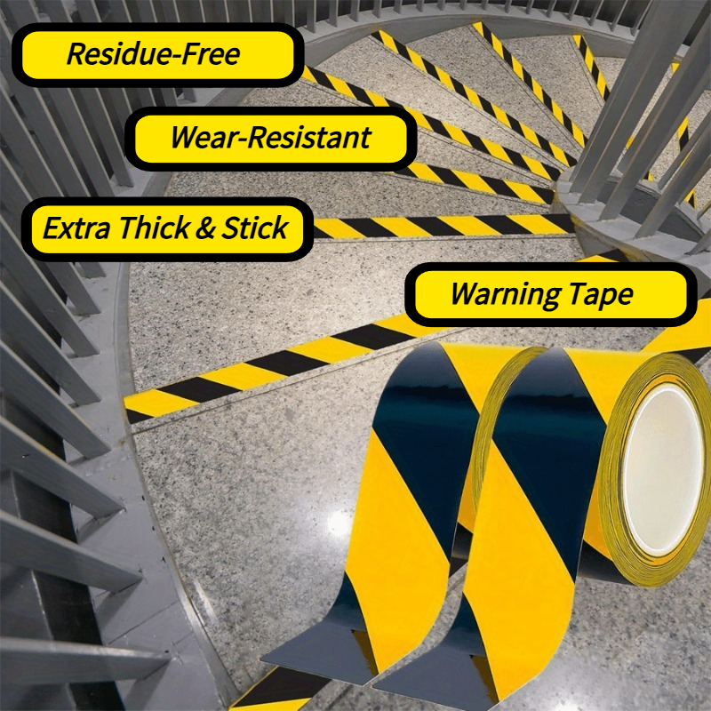 Heavy Equipment Hazards - YITAPE Black Yellow Hazard Warning Tape